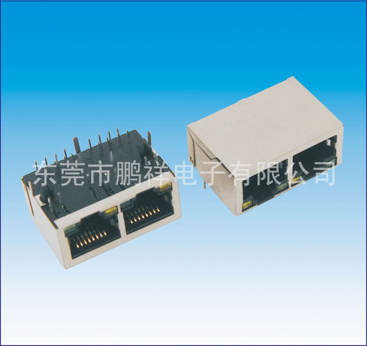 RJ45系列，1X2 雙口內(nèi)置變壓器RJ4